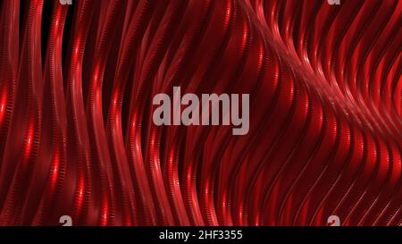 3D - rendering. Abstract background in the form of a red wave. Stock Photo