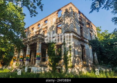 War damaged building in Mostar, Bosnia and Herzegovina Stock Photo