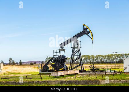 Production of mineral oil on the german island Usedom Stock Photo
