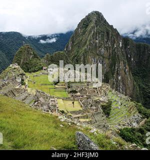 miracle of hidden city Machu Picchu in Peru Stock Photo