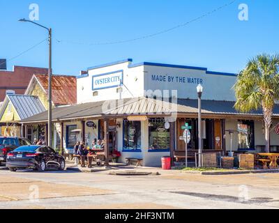 Downtown area of Apalachicola in the panhandle or forgotten coast area of Florida USA Stock Photo