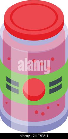 Tomato jar icon isometric vector. Sauce glass. Food ketchup Stock Vector