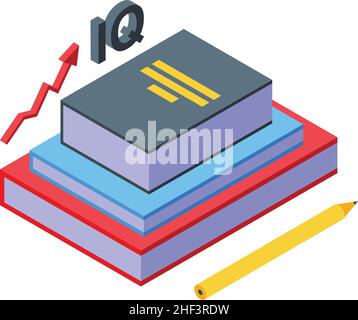 Iq book insight icon isometric vector. Digital idea. Data think Stock Vector