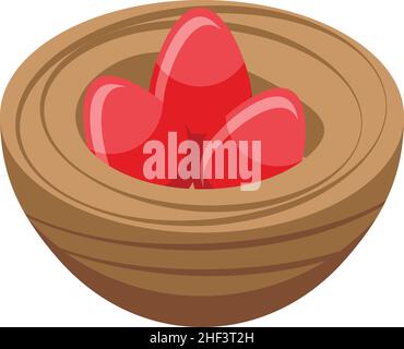Red easter eggs icon isometric vector. Chocolate candy. Choco gift Stock Vector