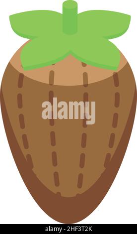 Chocolate strawberry icon isometric vector. Surprise candy. Dark milk Stock Vector