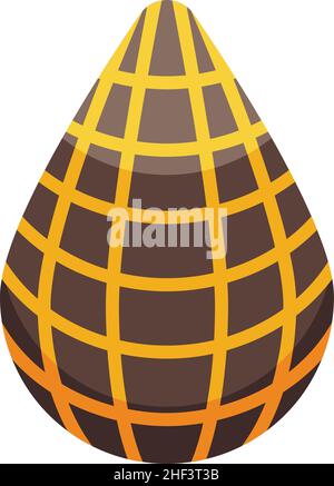 Striped chocolate egg icon isometric vector. Easter egg. Candy milk Stock Vector