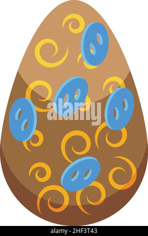 Swirl chocolate egg icon isometric vector. Easter milk egg. Cocoa gift Stock Vector