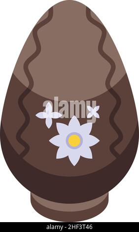Easter chocolate egg icon isometric vector. Milk cocoa. Choco gift Stock Vector