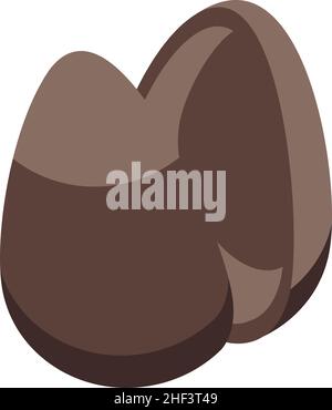 Half chocolate egg icon isometric vector. Candy dark. Milk cocoa Stock Vector