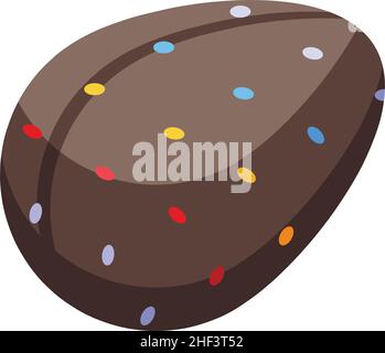 Dotted chocolate egg icon isometric vector. Easter milk. Cocoa gift Stock Vector