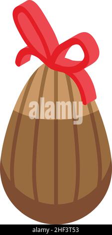 Chocolate egg gift icon isometric vector. Easter gift. Candy milk Stock Vector