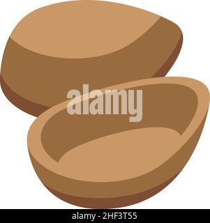 Cocoa gift egg icon isometric vector. Chocolate candy. Kinder half Stock Vector
