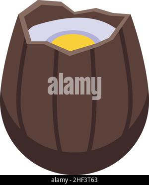 Bite chocolate egg icon isometric vector. Easter candy. Milk cocoa Stock Vector