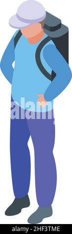 Family camping icon isometric vector. Adventure camp. Summer trip Stock Vector