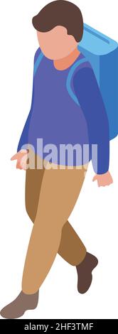 Boy scout icon isometric vector. Trip adventure. Camp children Stock Vector