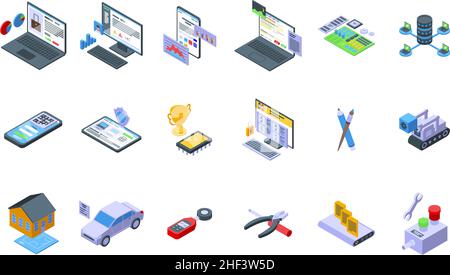 Promotional code icons set isometric vector. Discount coupon. Percent price Stock Vector