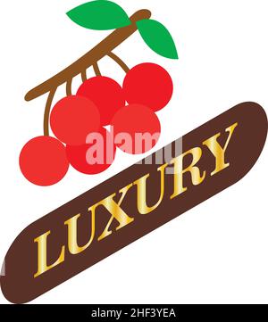 Autumn berry icon isometric vector. Rowan tree branch with leaf and red berry. Autumn harvest, quality mark, luxury sign Stock Vector