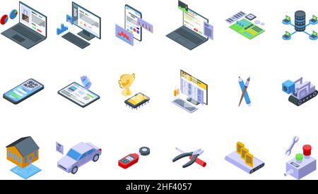 Promotional code icons set isometric vector. Discount coupon. Percent price Stock Vector