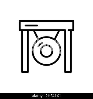 Gong icon. Pixel perfect, editable stroke Stock Vector