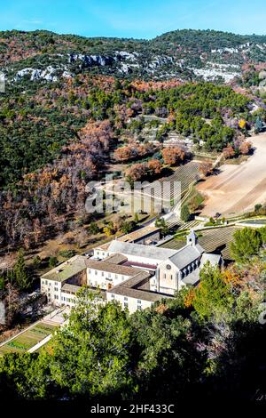 aerial of Senanque abbey in the  Provence, France Stock Photo