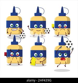 Paper glue cartoon character working as a Football referee. Vector illustration Stock Vector