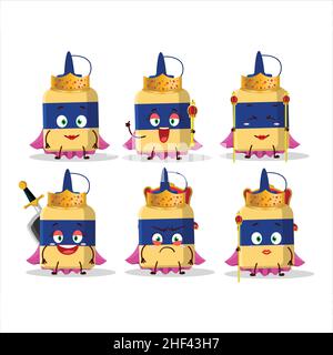 Queen and her magic clothes cartoon of paper glue wearing tiara. Vector illustration Stock Vector