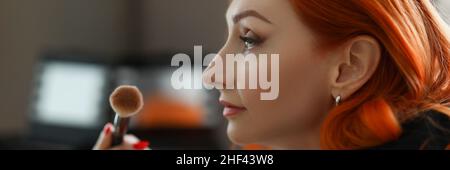 Female creating nice look Stock Photo