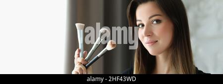 Qualified female specialist in studio Stock Photo