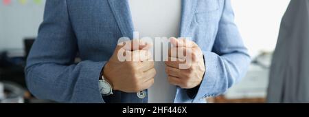 Male person in cabinet Stock Photo