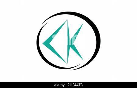 CK or KC letter logo design. Stock Vector
