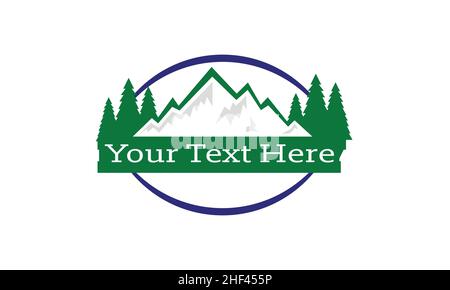 Vector mountains emblems on shield Stock Vector
