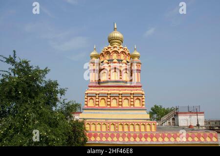 Colorful dome of Devdeveshwar temple, Parvati Hill, Pune, Maharashtra, India Stock Photo