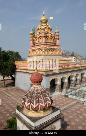 Colorful Devdeveshwar temple, Parvati Hill, Pune, Maharashtra, India Stock Photo