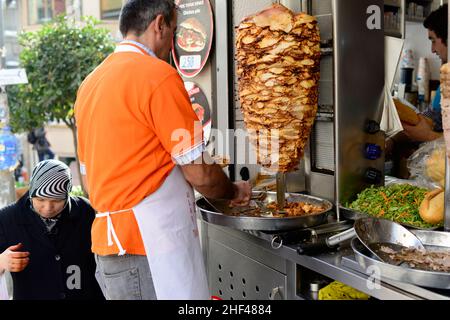 Doner Kebab stall in Istanbul, Turkey. Stock Photo