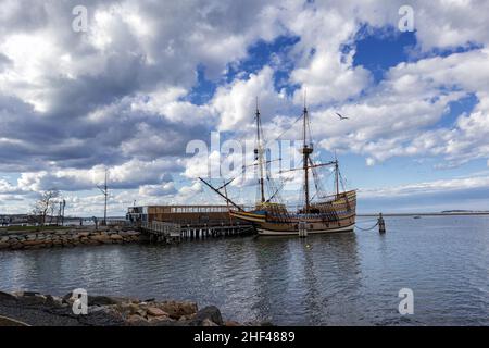 The Mayflower in Plymouth Massachusetts Stock Photo