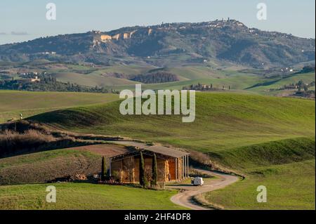 Rural landscape between Lajatico and Volterra, Pisa, Italy Stock Photo