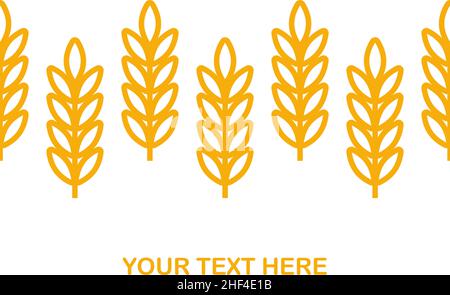 Wheat ears icon vector farm logo template. Line whole grain symbol illustration for organic eco bakery business, agriculture, beer on white background. Stock Vector