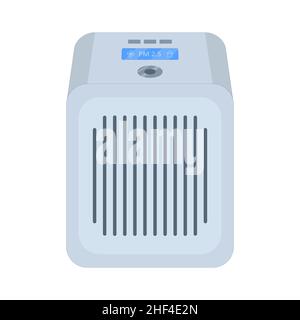 Air filter for air purification. Vector illustration in flat style on an isolated white background. Stock Vector