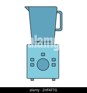 Blender, mixer, juicer cooking tool icon. Vector illustration in flat line style on a white isolated background. Stock Vector
