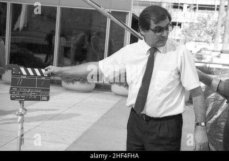 Los Angeles, CA, USA. Romanian film director Mihai Iacob working on a movie, approx. 1997. Stock Photo