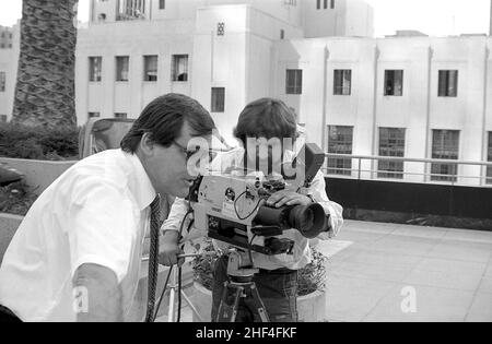 Los Angeles, CA, USA. Romanian film director Mihai Iacob working on a movie, approx. 1997. Stock Photo