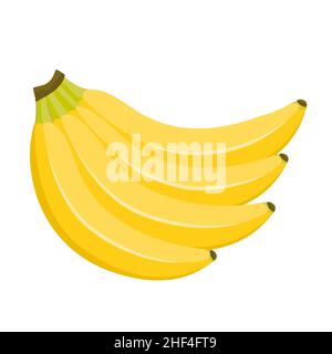 A bunch of fresh bananas. Isolated vector illustration on white background.  Cartoon flat style Stock Vector Image & Art - Alamy