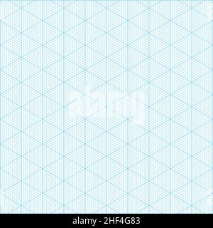 Isometric graph paper grid. Stock Vector