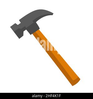 Hammer in cartoon style. Classic work tool. Stock Vector