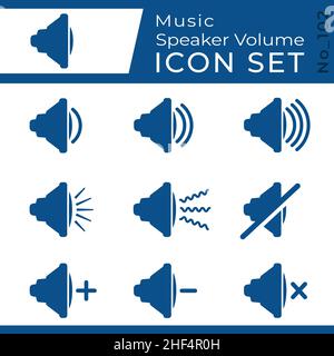 Audio Speaker Volume Icons Set. Vector and illustration. Stock Vector