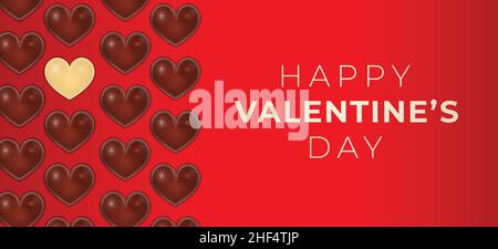 Happy Valentine's Day Illustration with Heart Chocolate Desserts Stock Vector