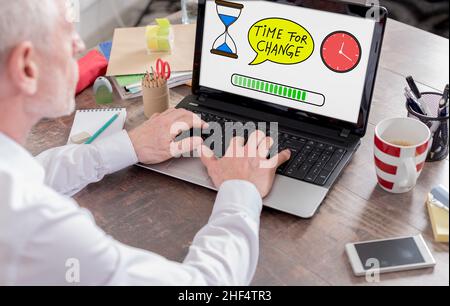 Time for change concept shown on a laptop screen Stock Photo