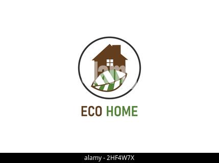 Eco Home logo design vector template. Stock Vector