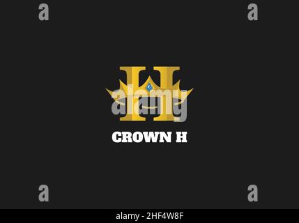 crown letter H logo design template. Stock Vector