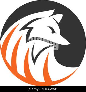 Fox Circle Icon Illustration Brand Identity Stock Vector